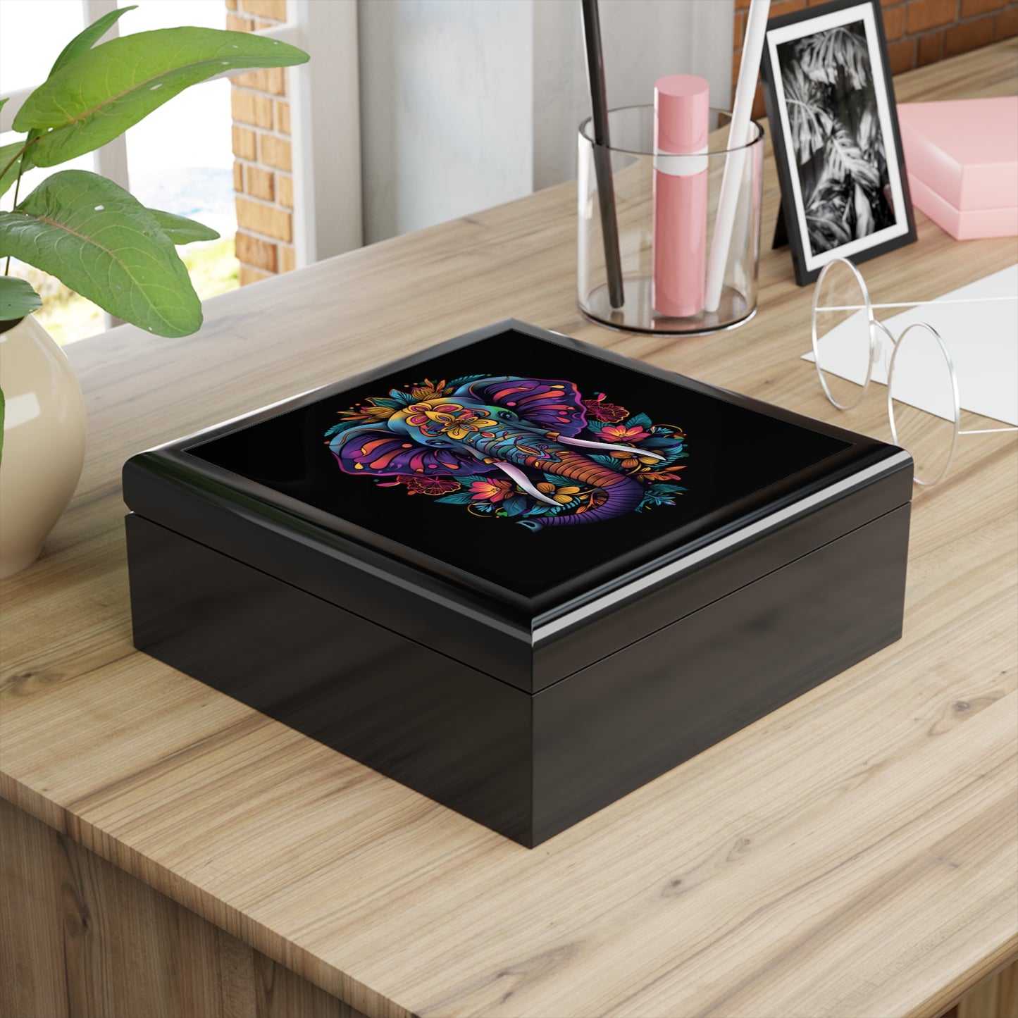 Elephant Mandala Jewelry Keepsake Box