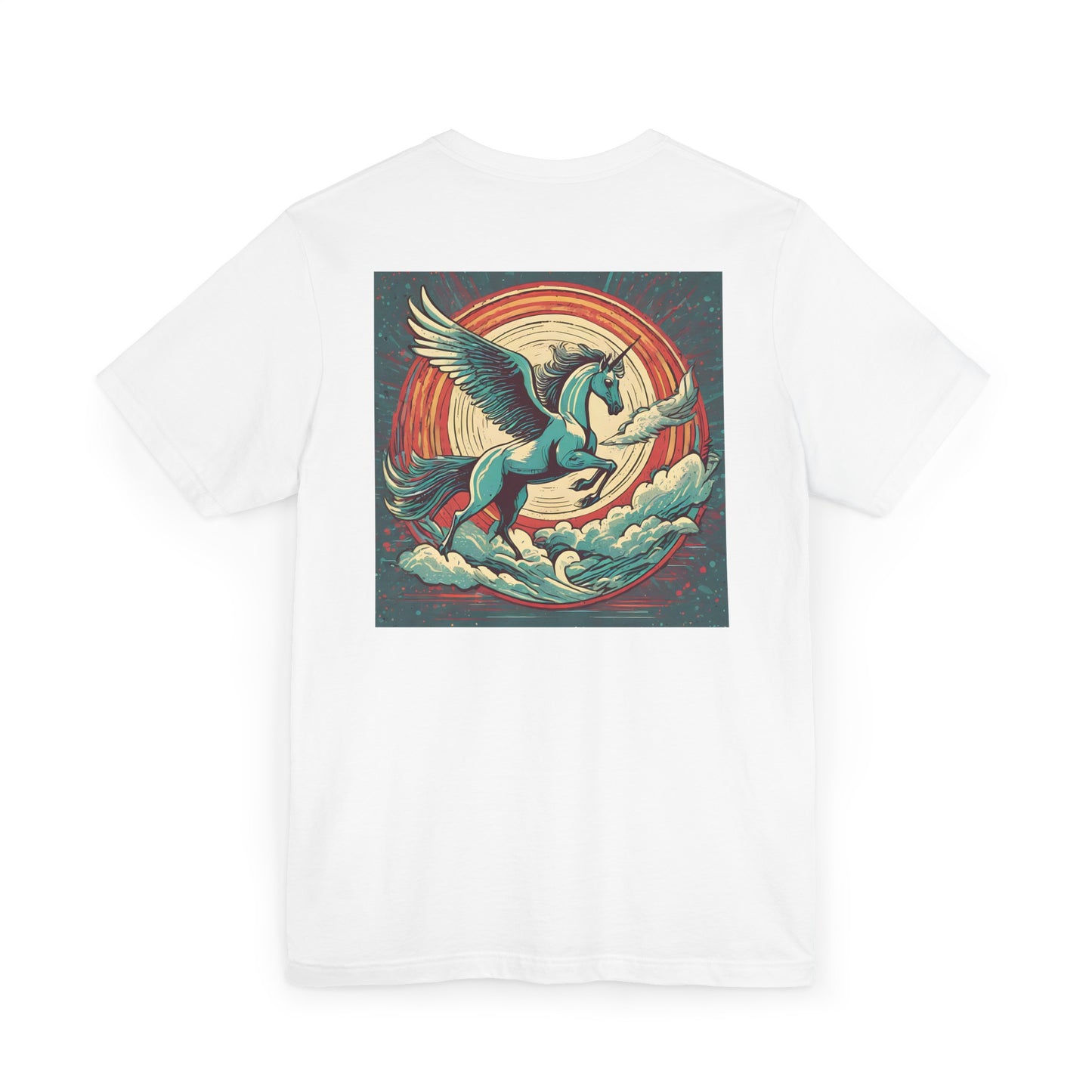 mythical pegasus t-shirt back design white color