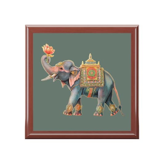 Asian Elephant Keepsake Jewelry Box