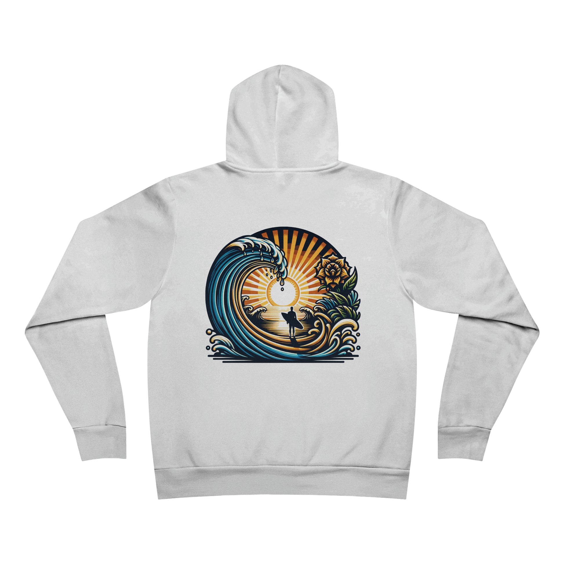 Surfer's Journey Unisex Back Design Pullover Hoodie - Tortuna