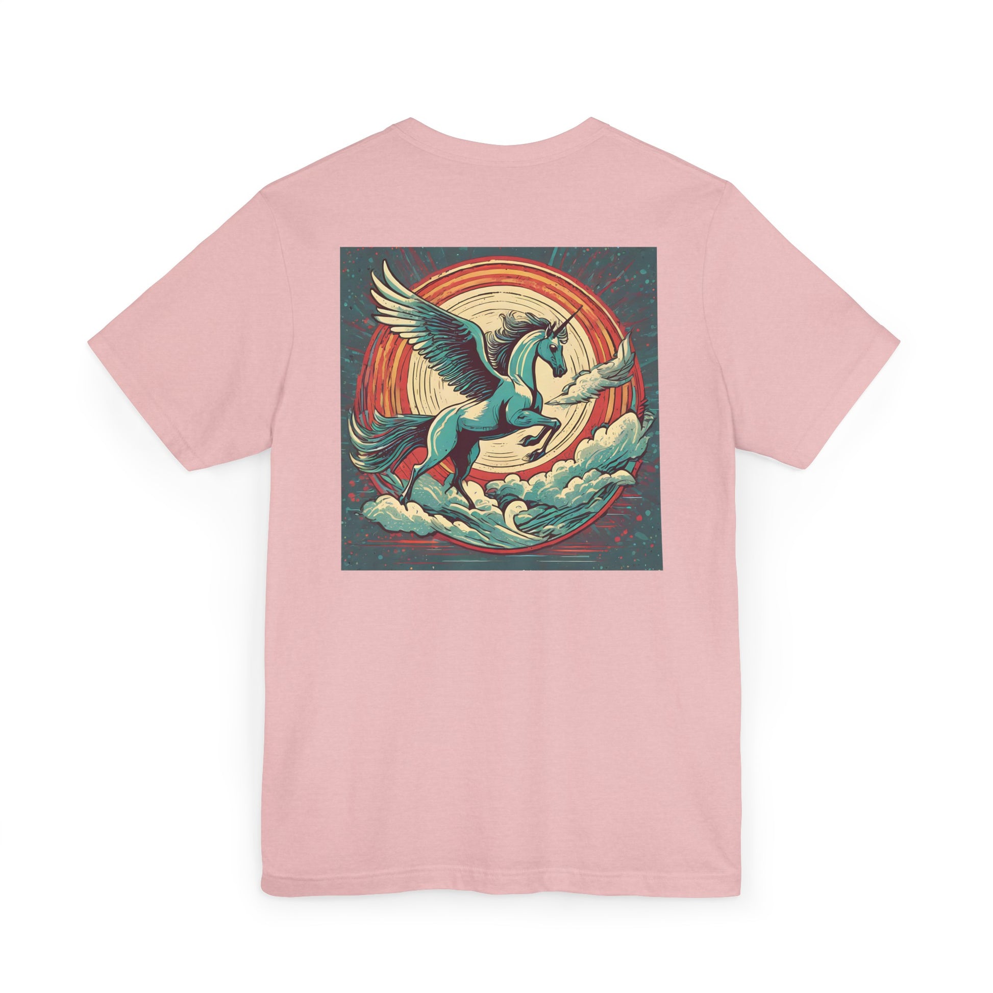 back design pegasus t-shirt pink color