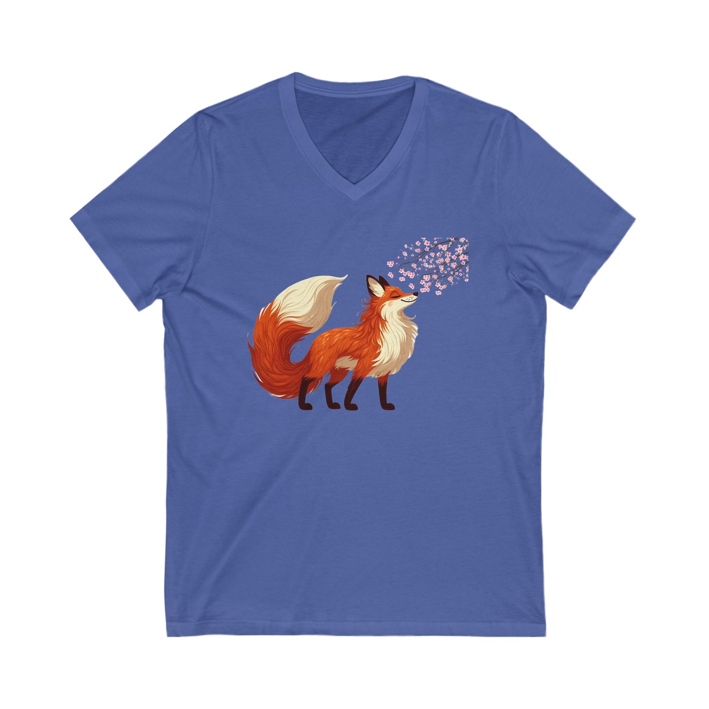 Red Fox Under A Cherry Blossom Tree Graphic T-shirt