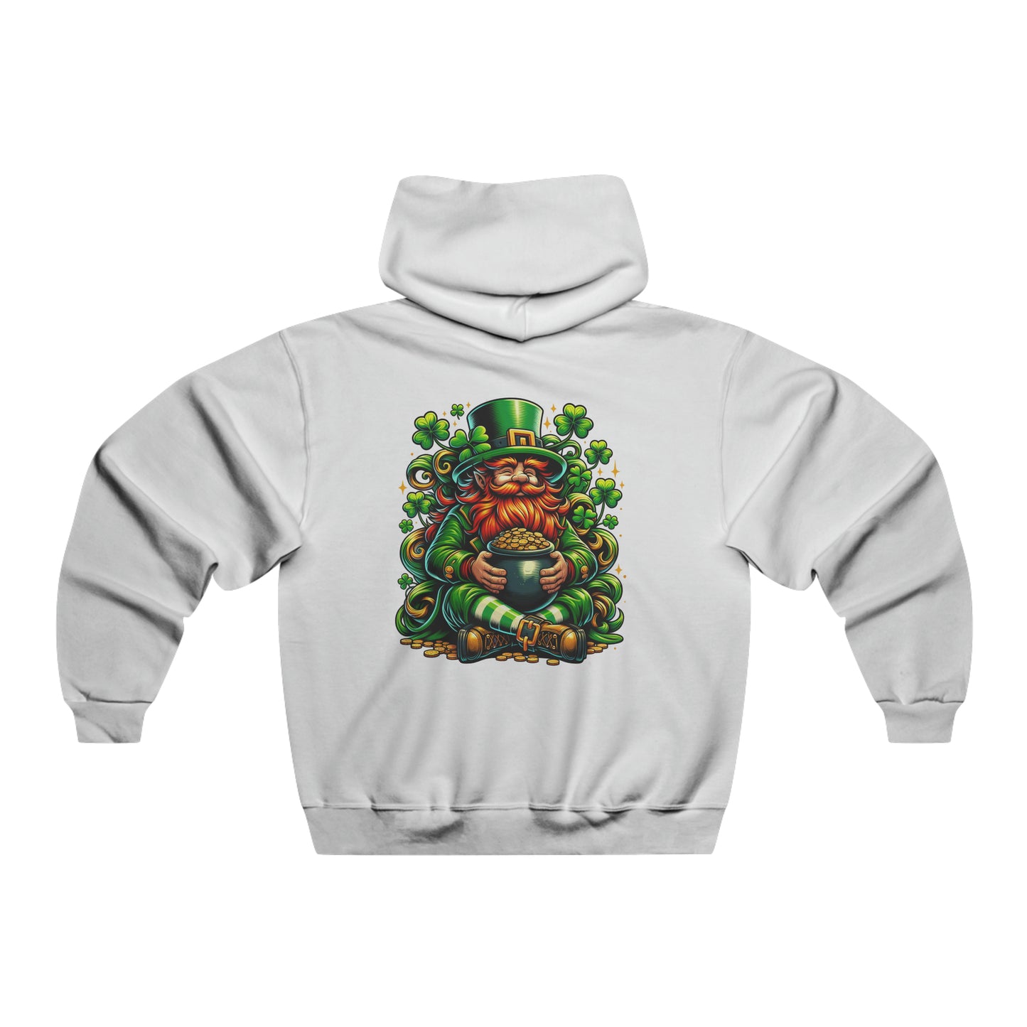 Men's Lucky Leprechaun Hooded Sweatshirt - Back Design - Tortuna