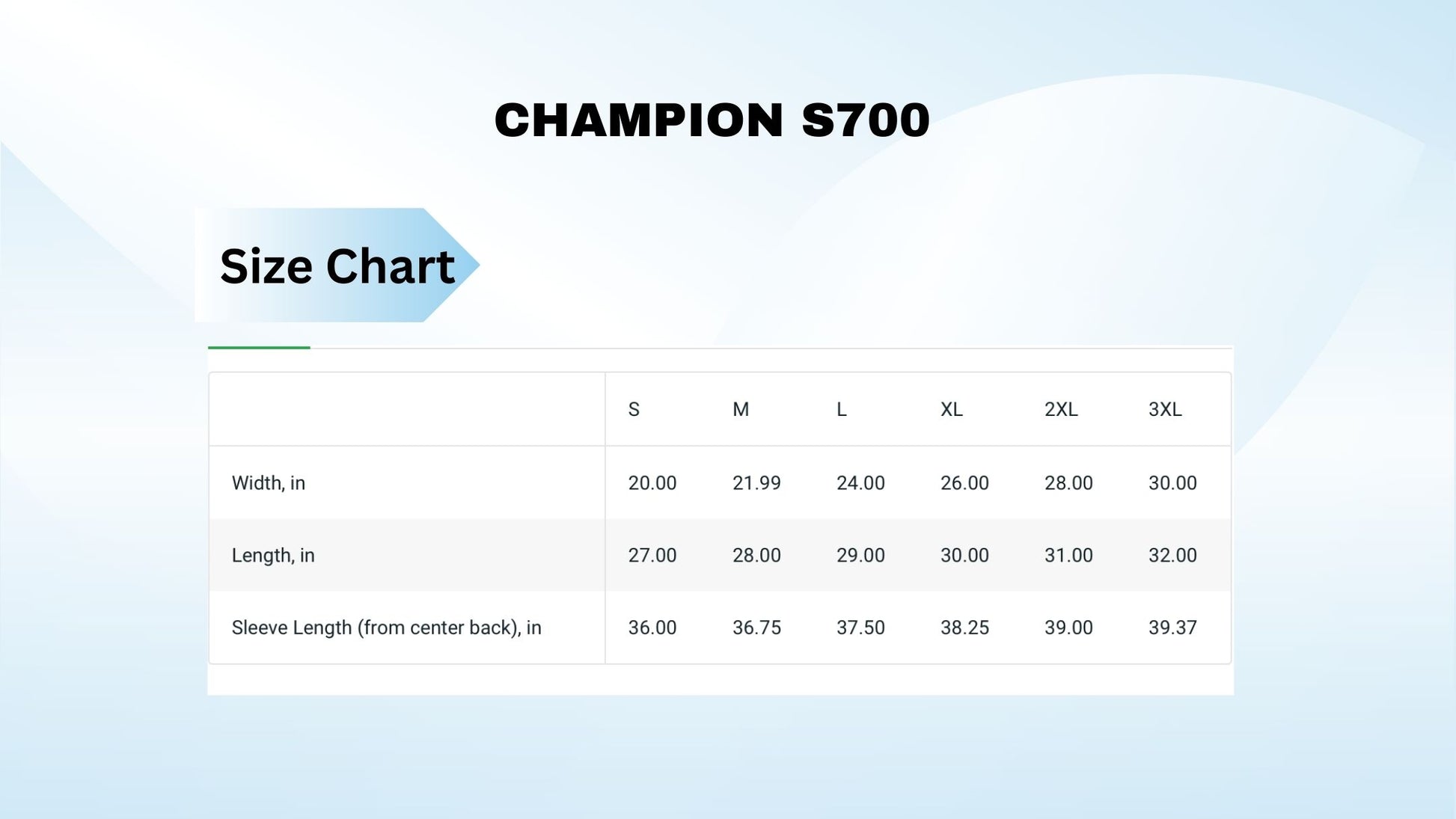 champion hoodie size chart 