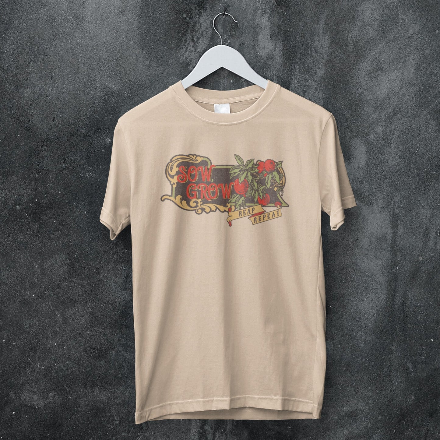 Sow Grow Reap Repeat graphic T-shirt - Tortuna
