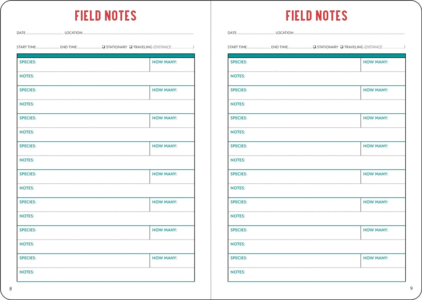 Birder's Logbook - Tortuna