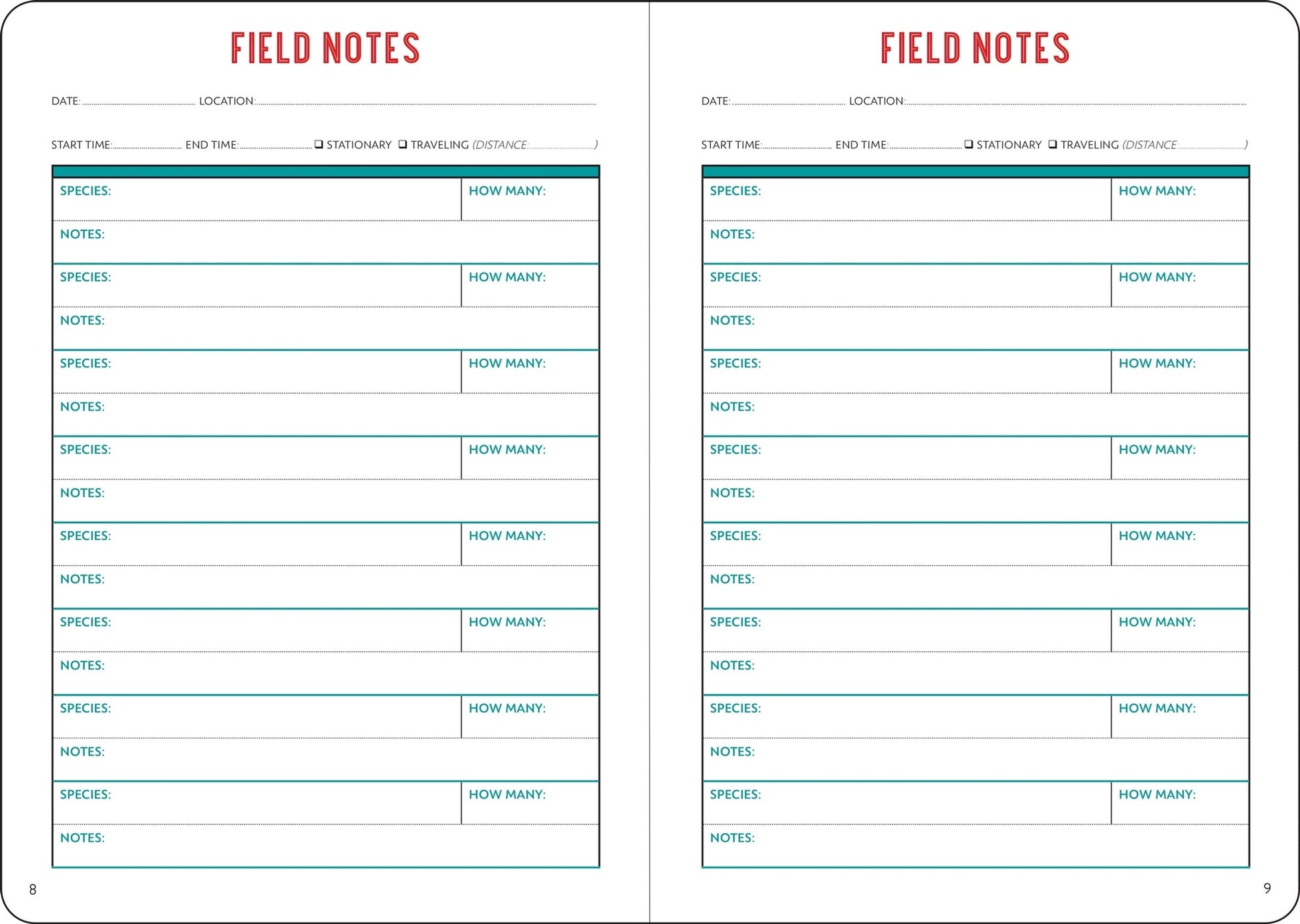 Birder's Logbook - Tortuna