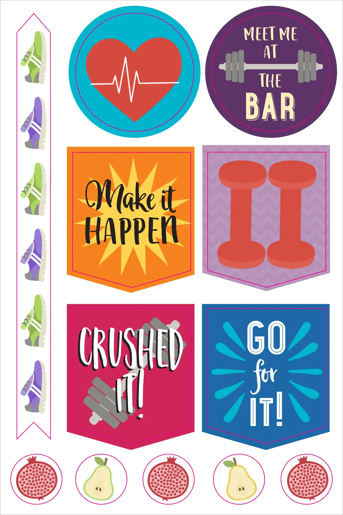 Essentials Health and Fitness Planner Stickers - Tortuna