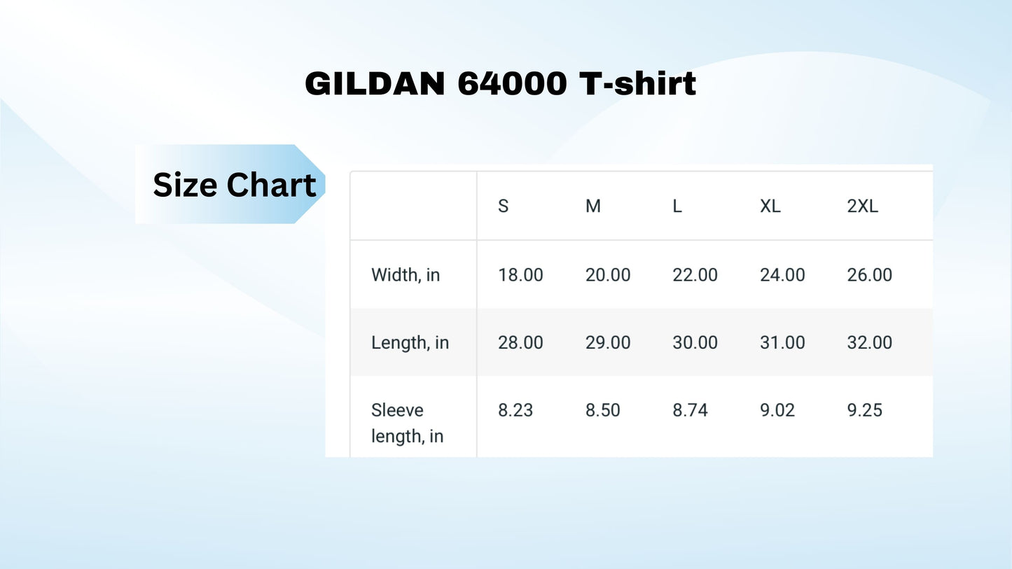 gildan softstyle tee 6400 size chart 