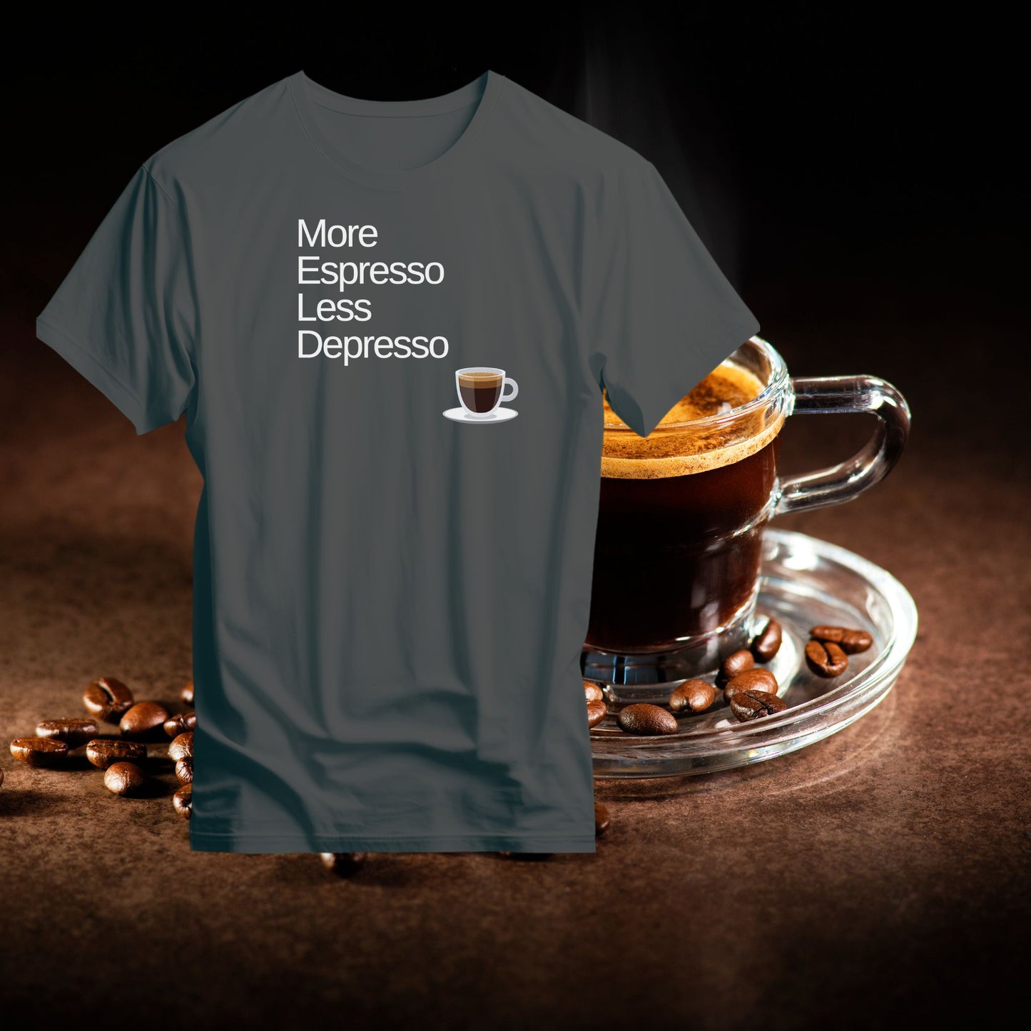 More Espresso Less Depresso T-shirt - Tortuna